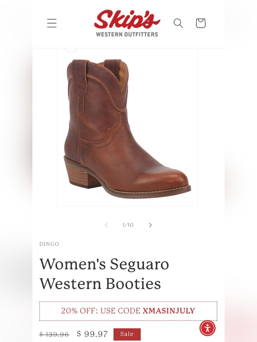 🤎Real Leather- NEW WITH TAGS – Dingo Women's Saguaro Western Booties 🤎